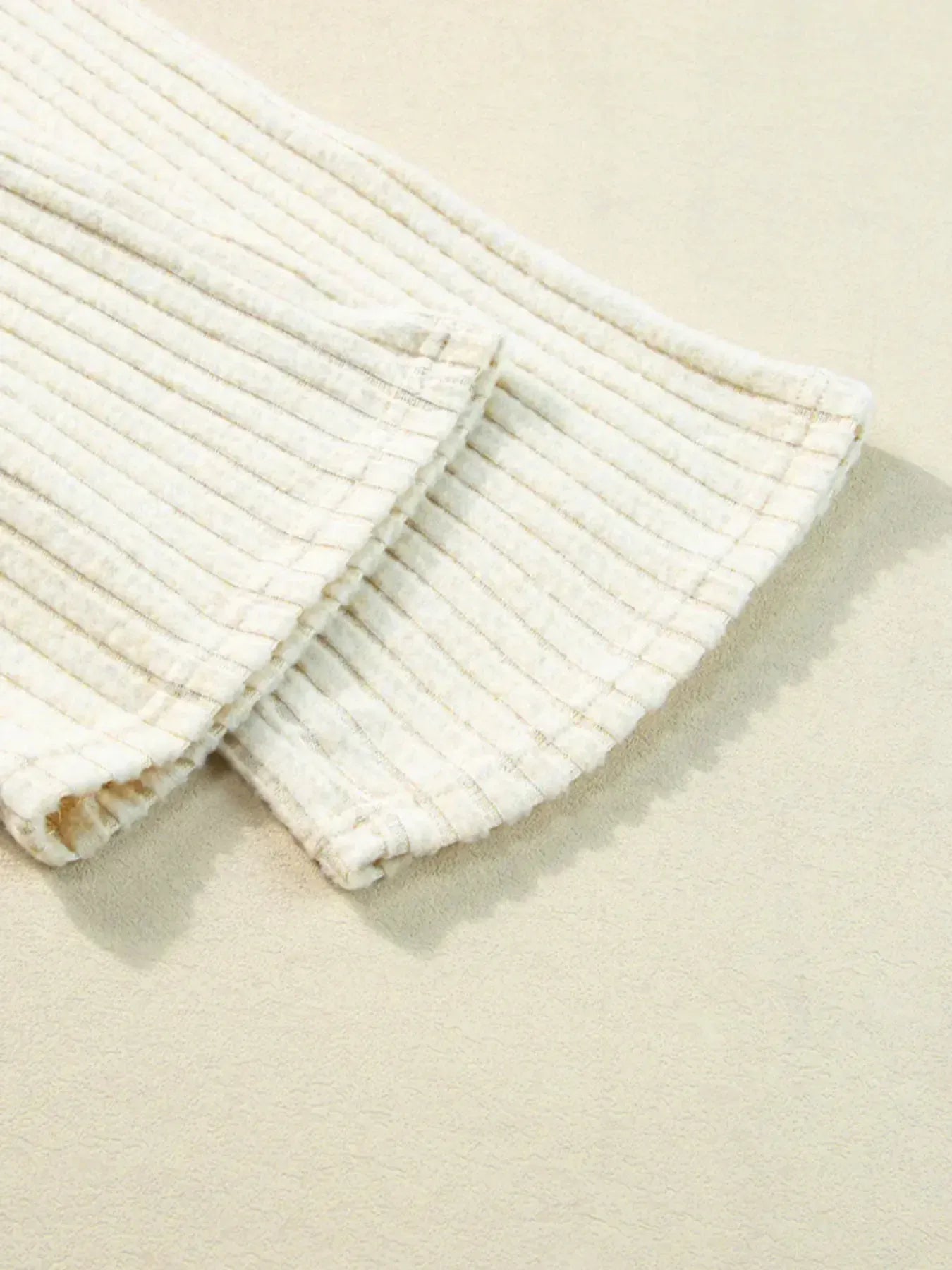 Fashorio Ribbed Knit V-Neck Top and Pants Lounge Set