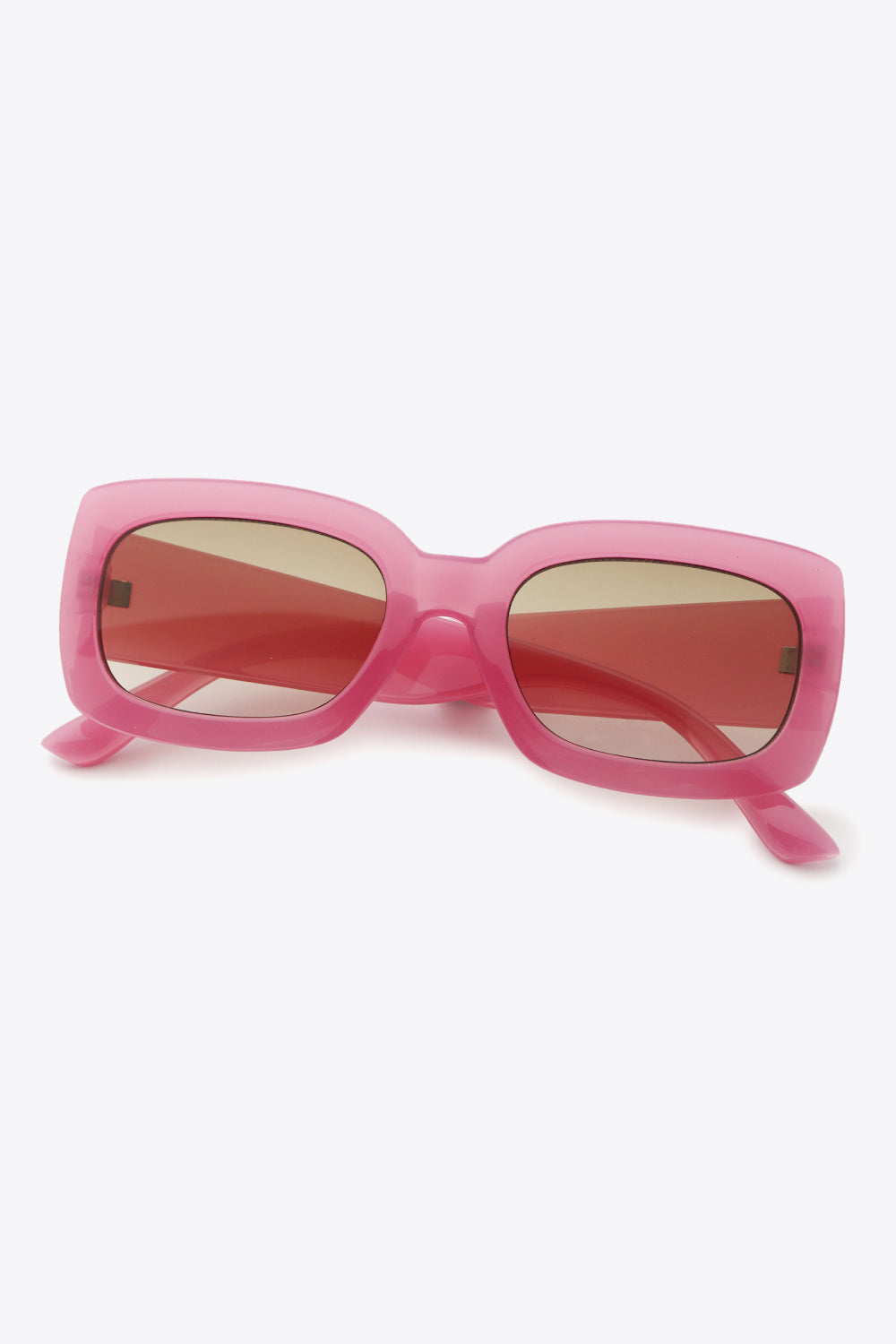 Fashorio Rouge Pink / One Size Polycarbonate Frame Rectangle Sunglasses