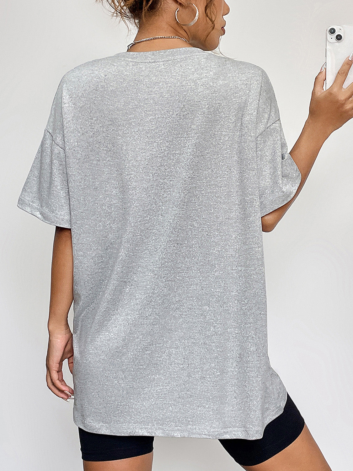 Fashorio Round Neck Short Sleeve Ghost Graphic T-Shirt