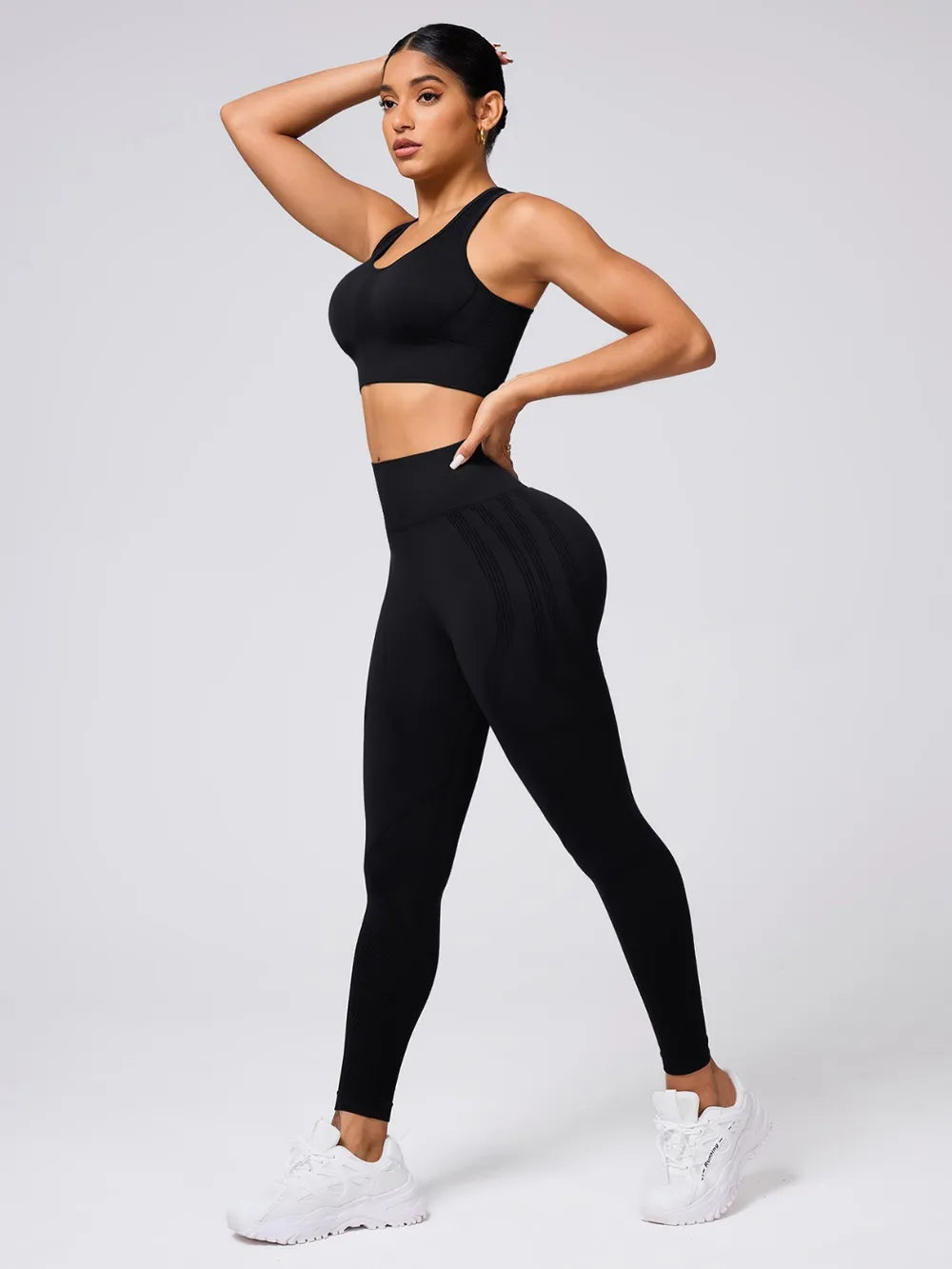 Fashorio Round Neck Wide Strap Tank and Leggings Active Set