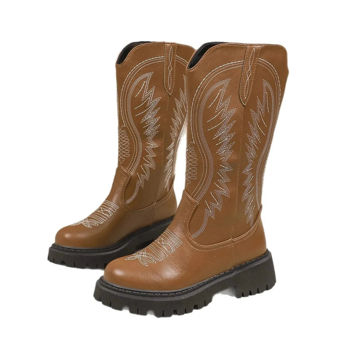 Fashorio Round Toe Block Heels Boots