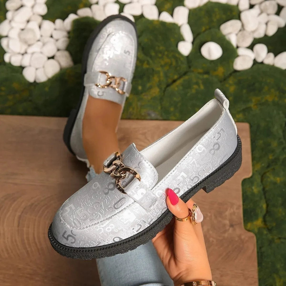 Round Toe Block Heels Loafers - Fashorio