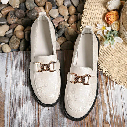 Round Toe Block Heels Loafers - Fashorio