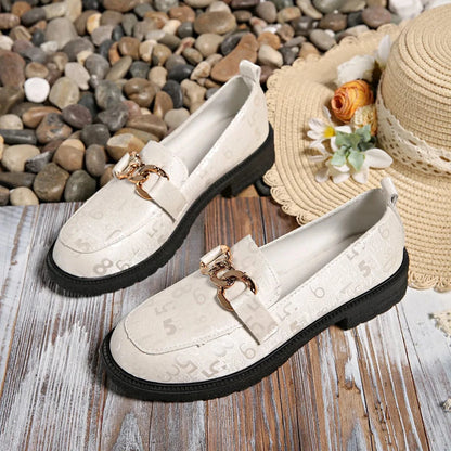 Round Toe Block Heels Loafers - Fashorio