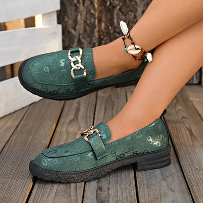 Round Toe Block Heels Loafers - Fashorio