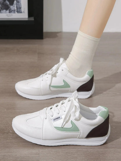 Round Toe Contrast Sneakers - Fashorio