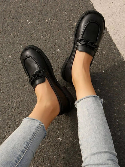 Round Toe Flats Loafers - Fashorio