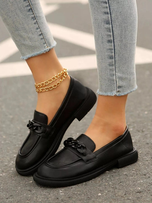 Round Toe Flats Loafers - Fashorio