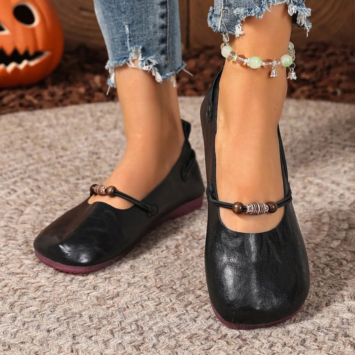 Fashorio Round Toe Flats Slip-Ons