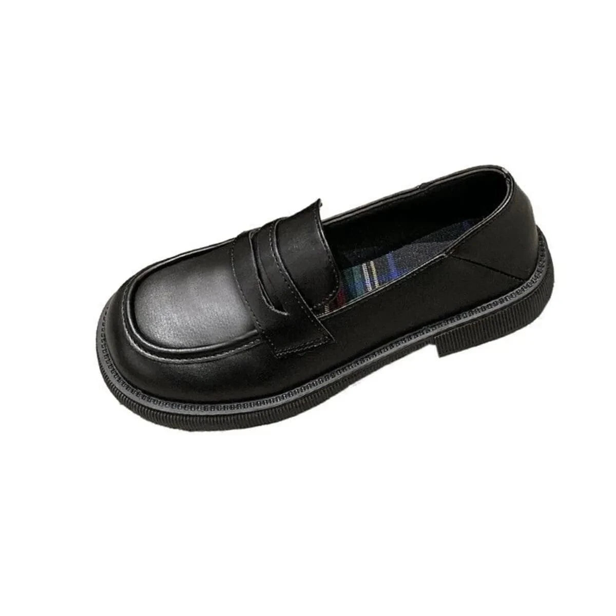 Round Toe Leather Loafers - Fashorio