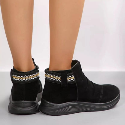Round Toe Platform Boots - Fashorio