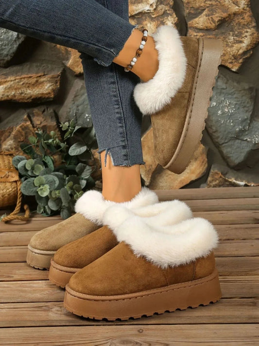 Round Toe Platform Boots - Fashorio