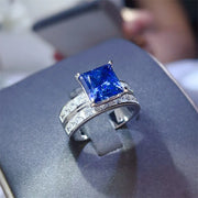 Fashorio Royal Blue / 5 3 Carat Moissanite 925 Sterling Silver Ring
