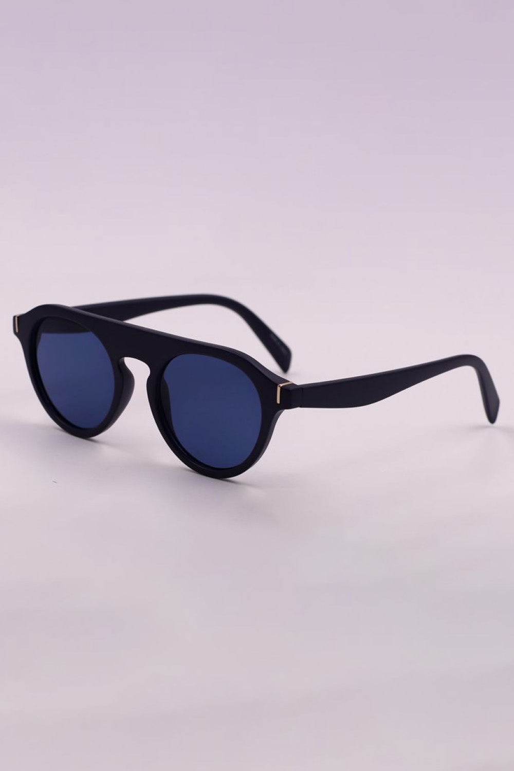 Fashorio Royal Blue/Camel/Dusty Blue / One Size 3-Piece Round Polycarbonate Full Rim Sunglasses