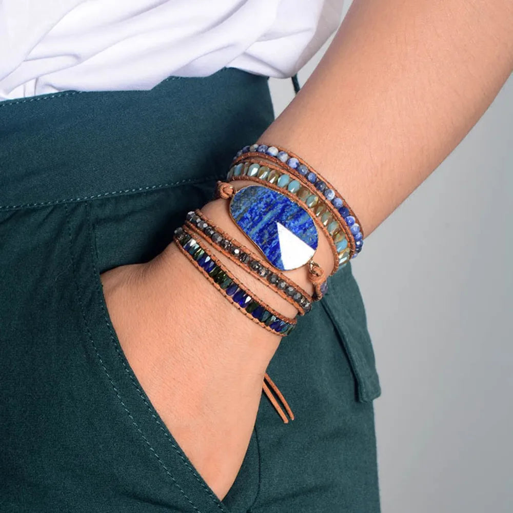 Fashorio Royal Blue / One Size Lapis Lazuli Layered Bracelet