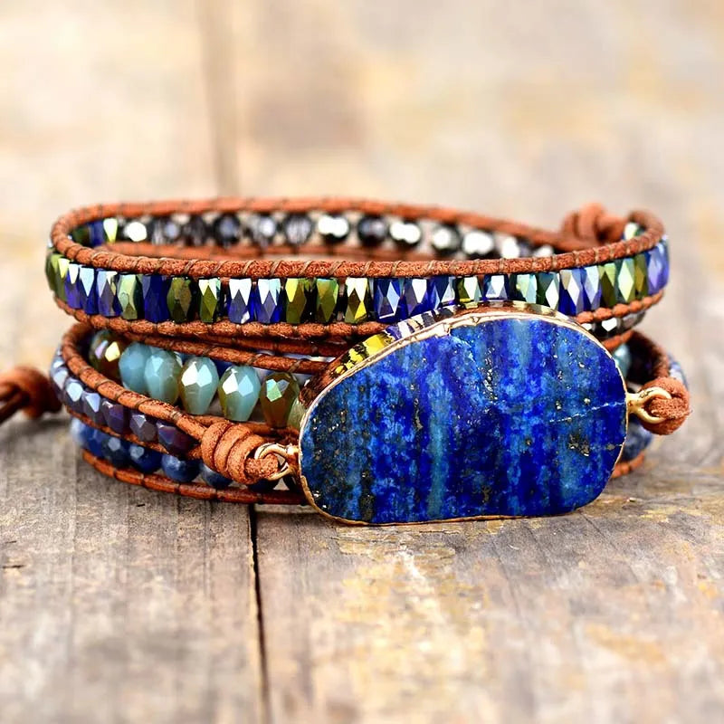 Fashorio Royal Blue / One Size Lapis Lazuli Layered Bracelet