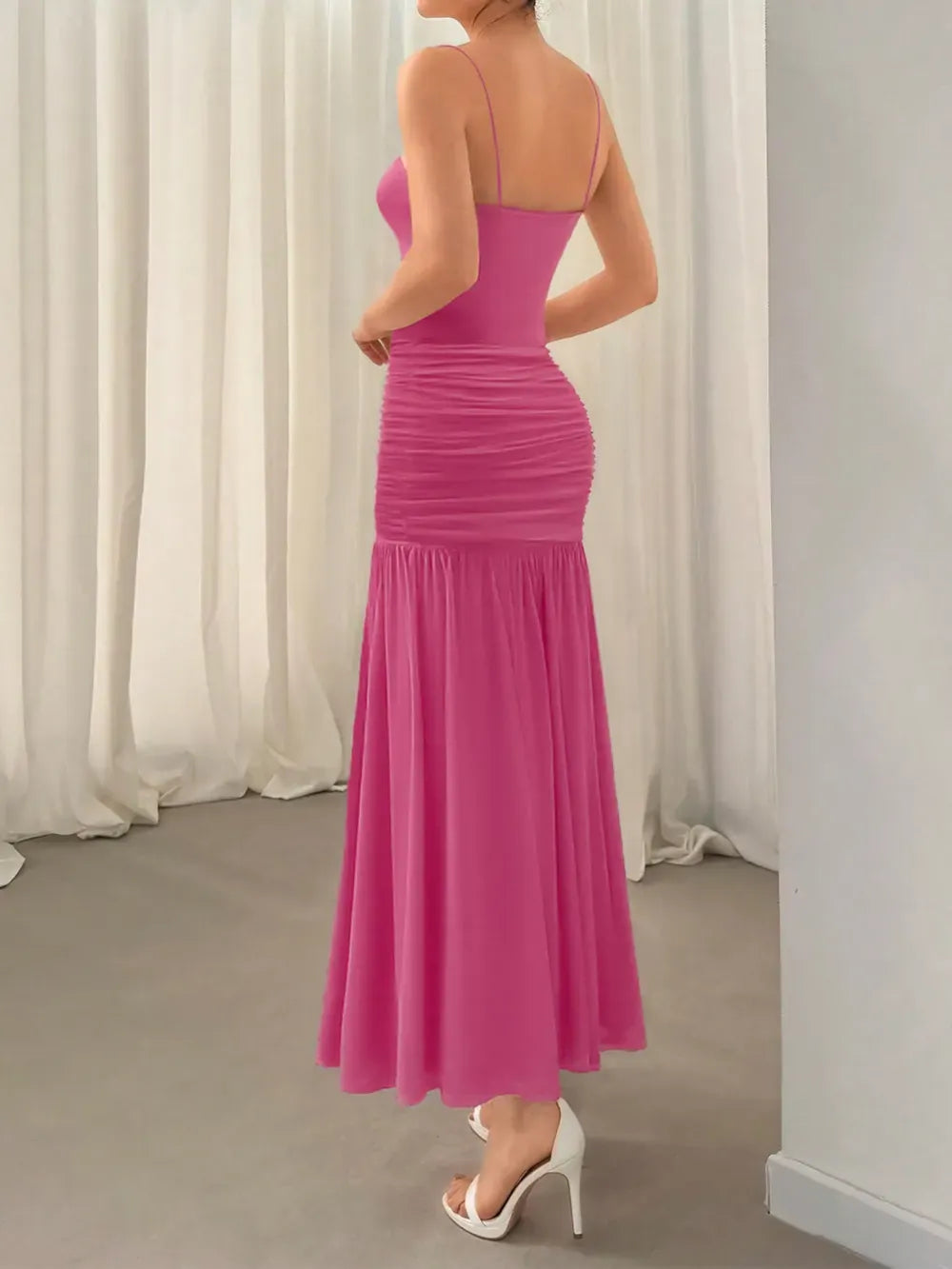 Fashorio Ruched Maxi Cami Dress