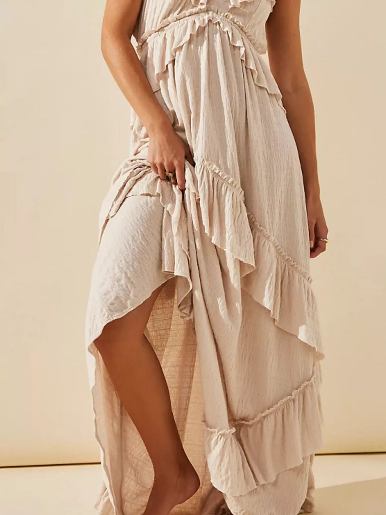 Fashorio Ruffled Halter Neck Maxi Dress