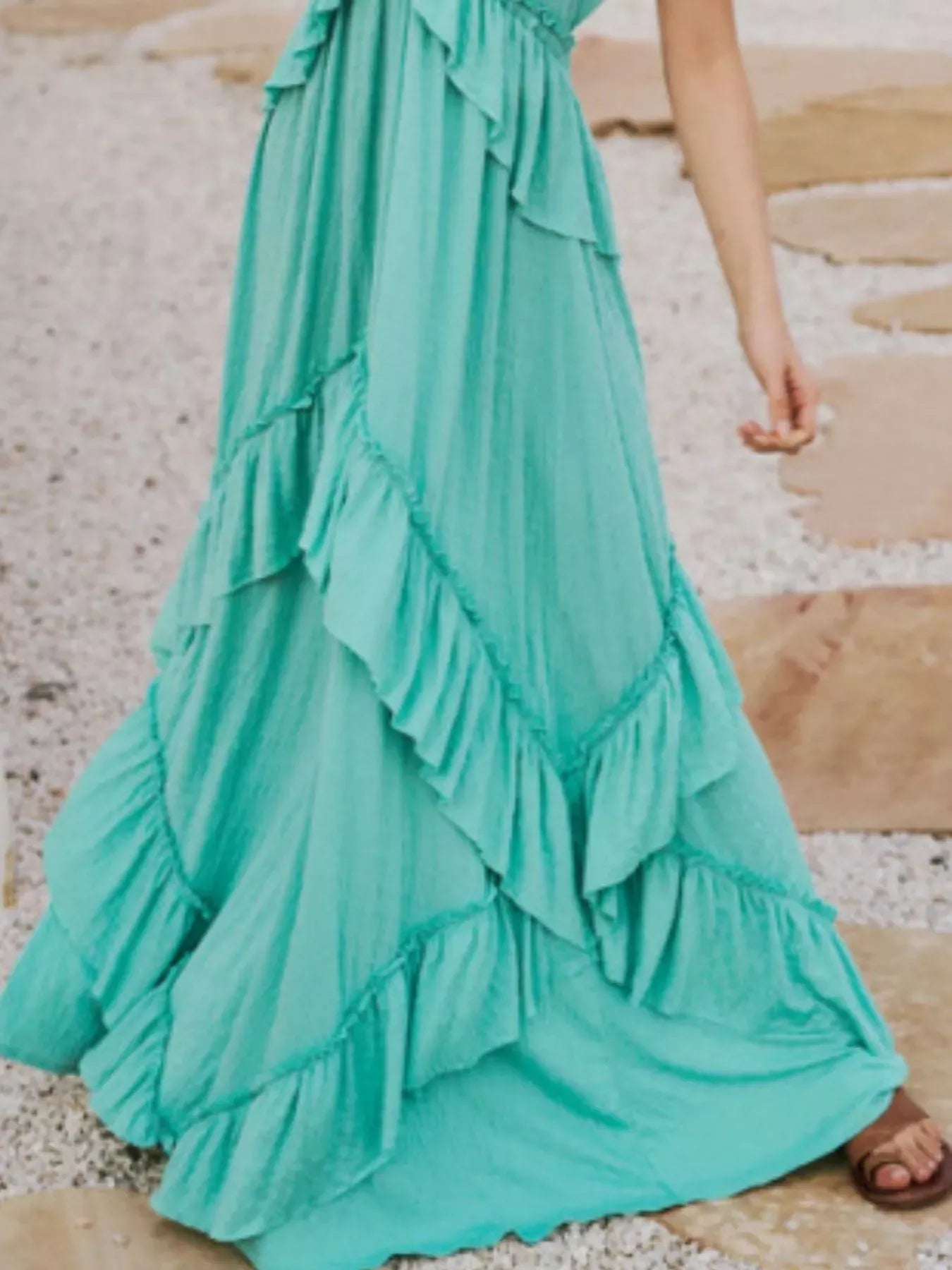 Fashorio Ruffled Halter Neck Maxi Dress