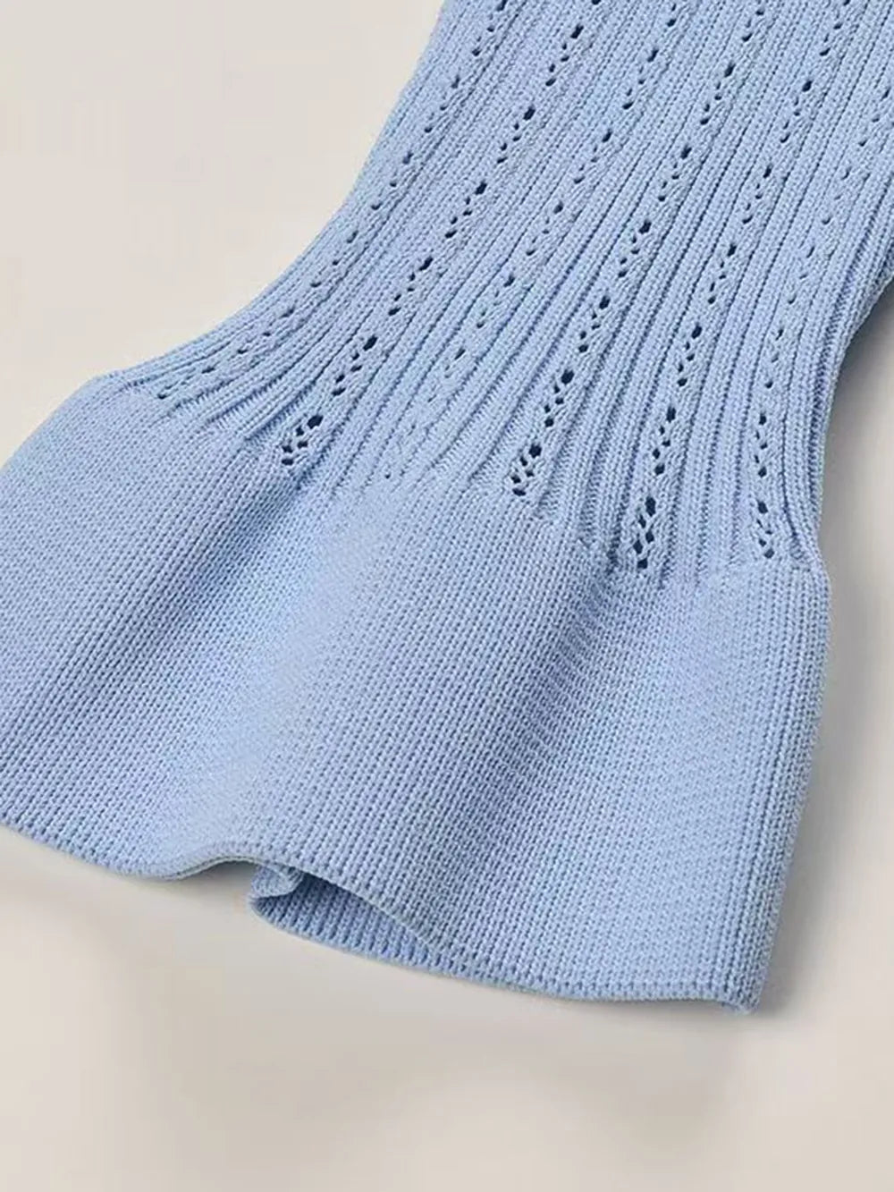 Fashorio Ruffled V-Neck Top and Midi Skirt Sweater Set