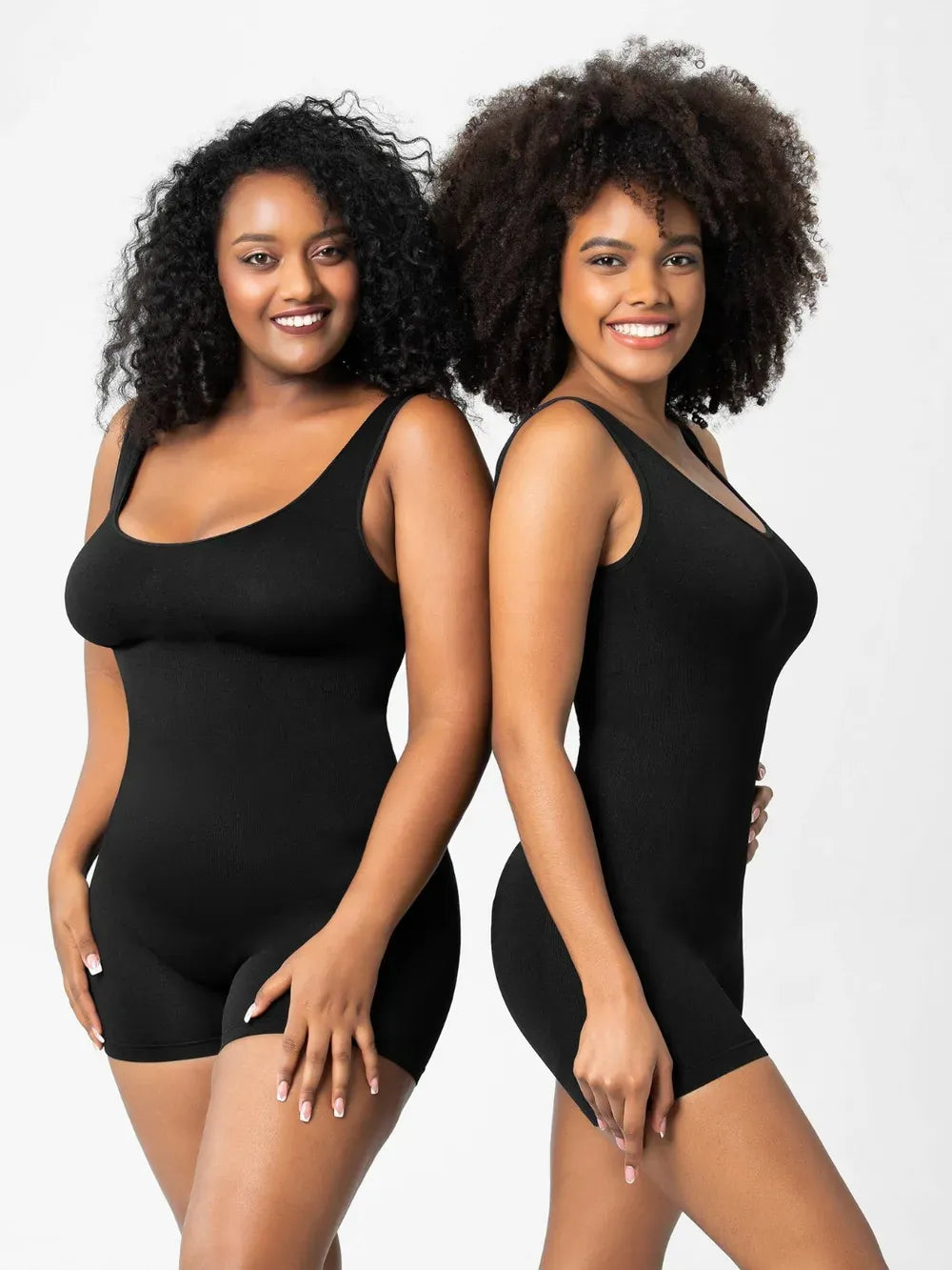 Fashorio Scoop Neck Wide Strap Shaping Romper