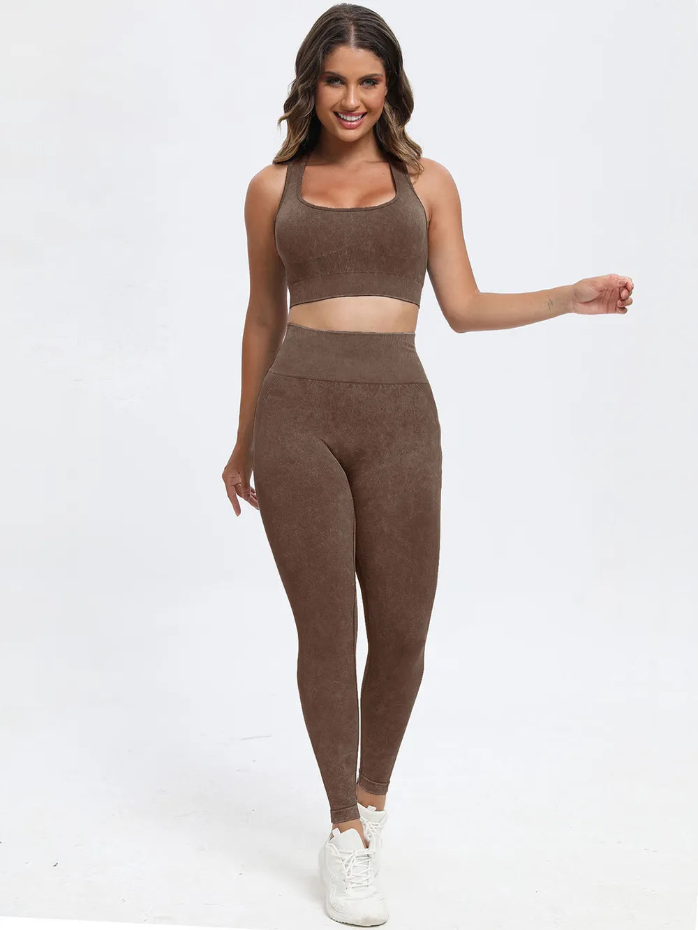 Fashorio Scoop Neck Wide Strap Top and Pants Active Set
