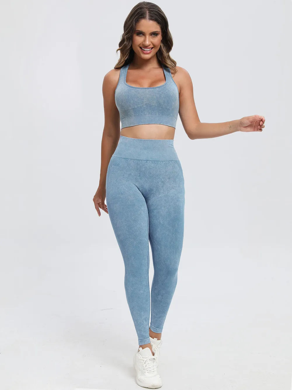 Fashorio Scoop Neck Wide Strap Top and Pants Active Set