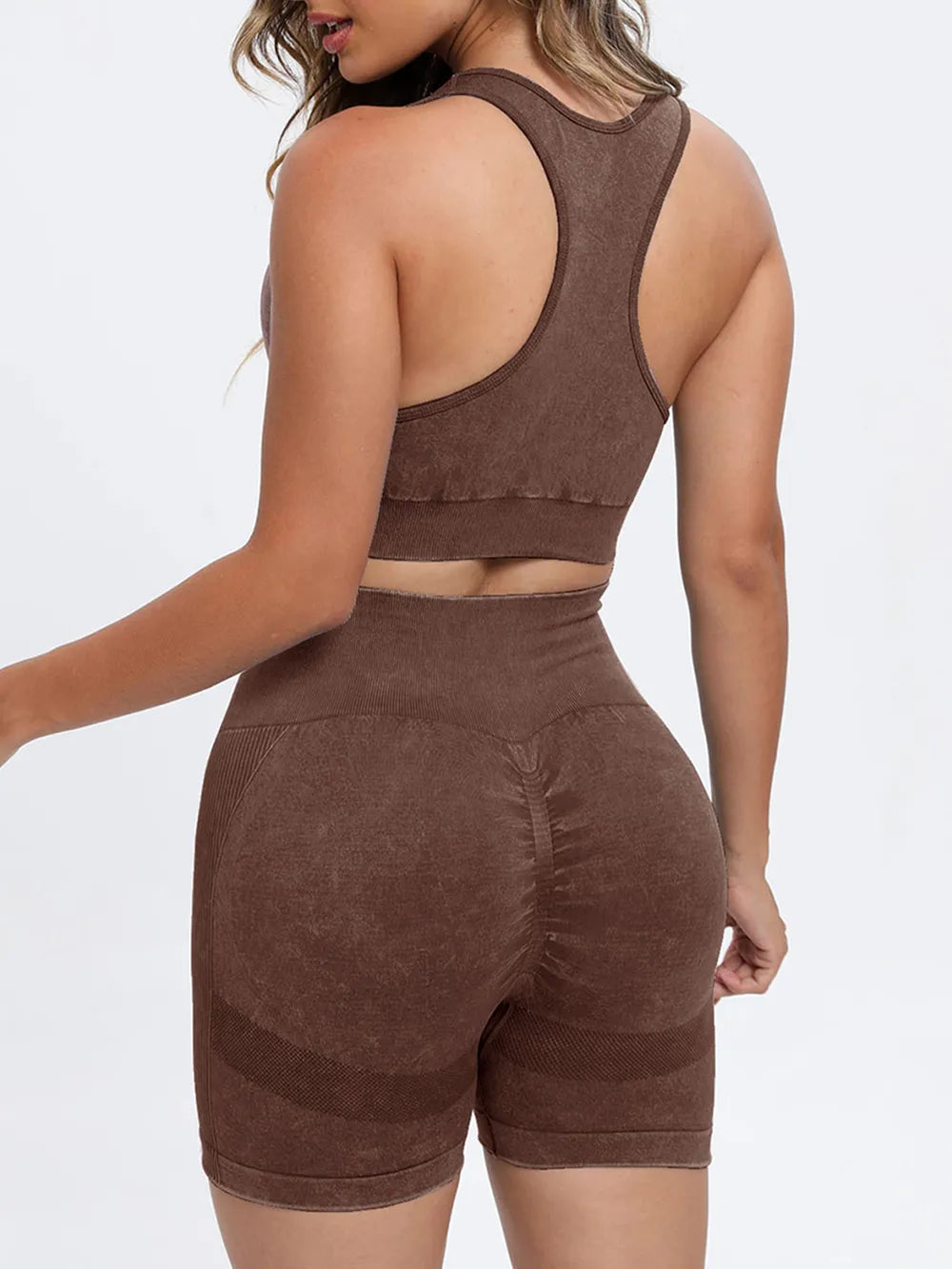 Fashorio Scoop Neck Wide Strap Top and Shorts Active Set