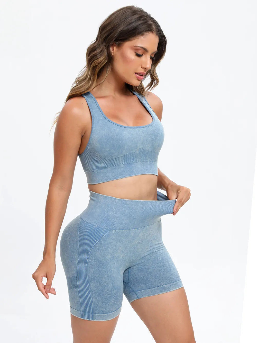 Fashorio Scoop Neck Wide Strap Top and Shorts Active Set