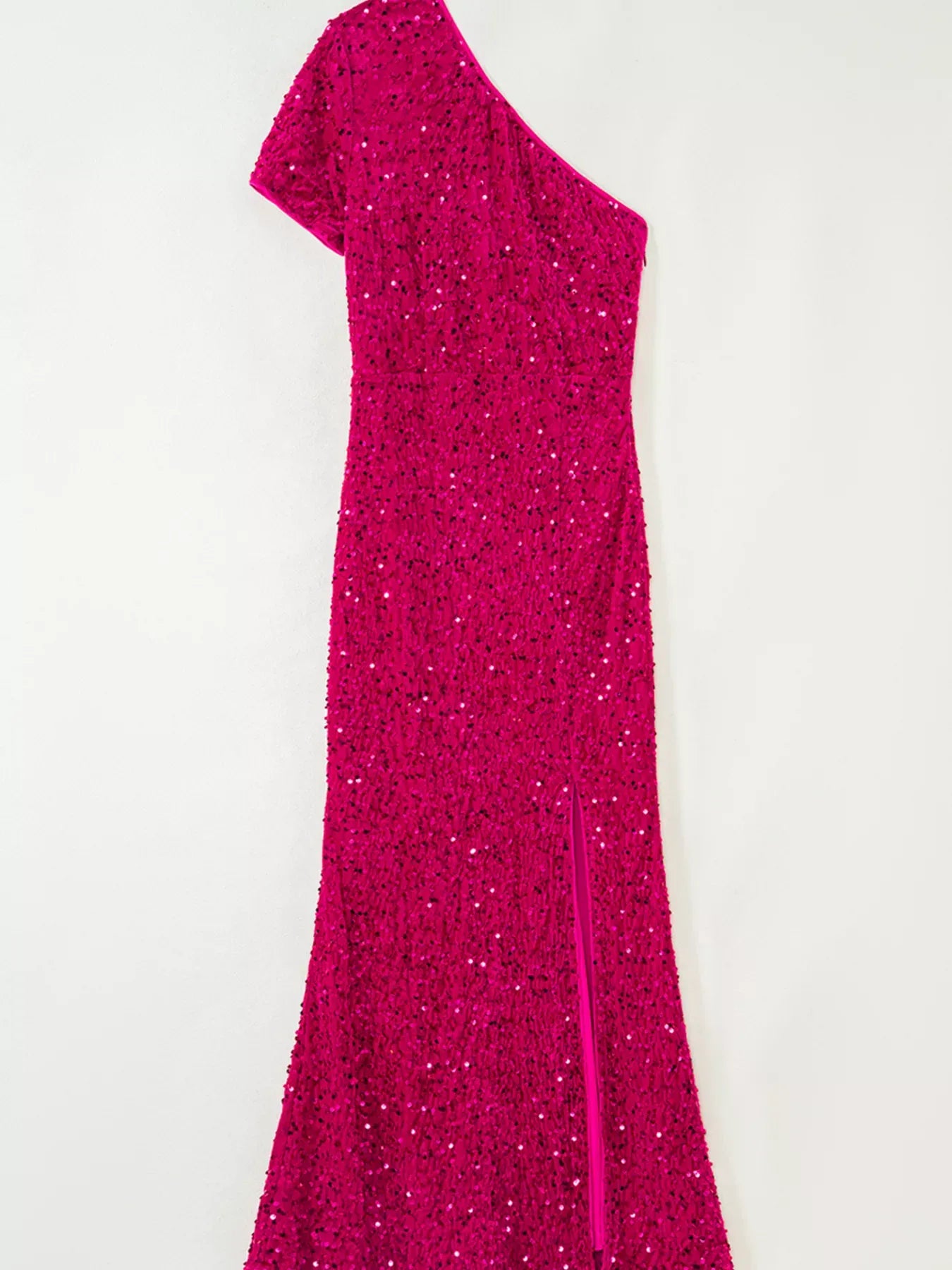 Fashorio Sequin One-Shoulder Dress with High Slit