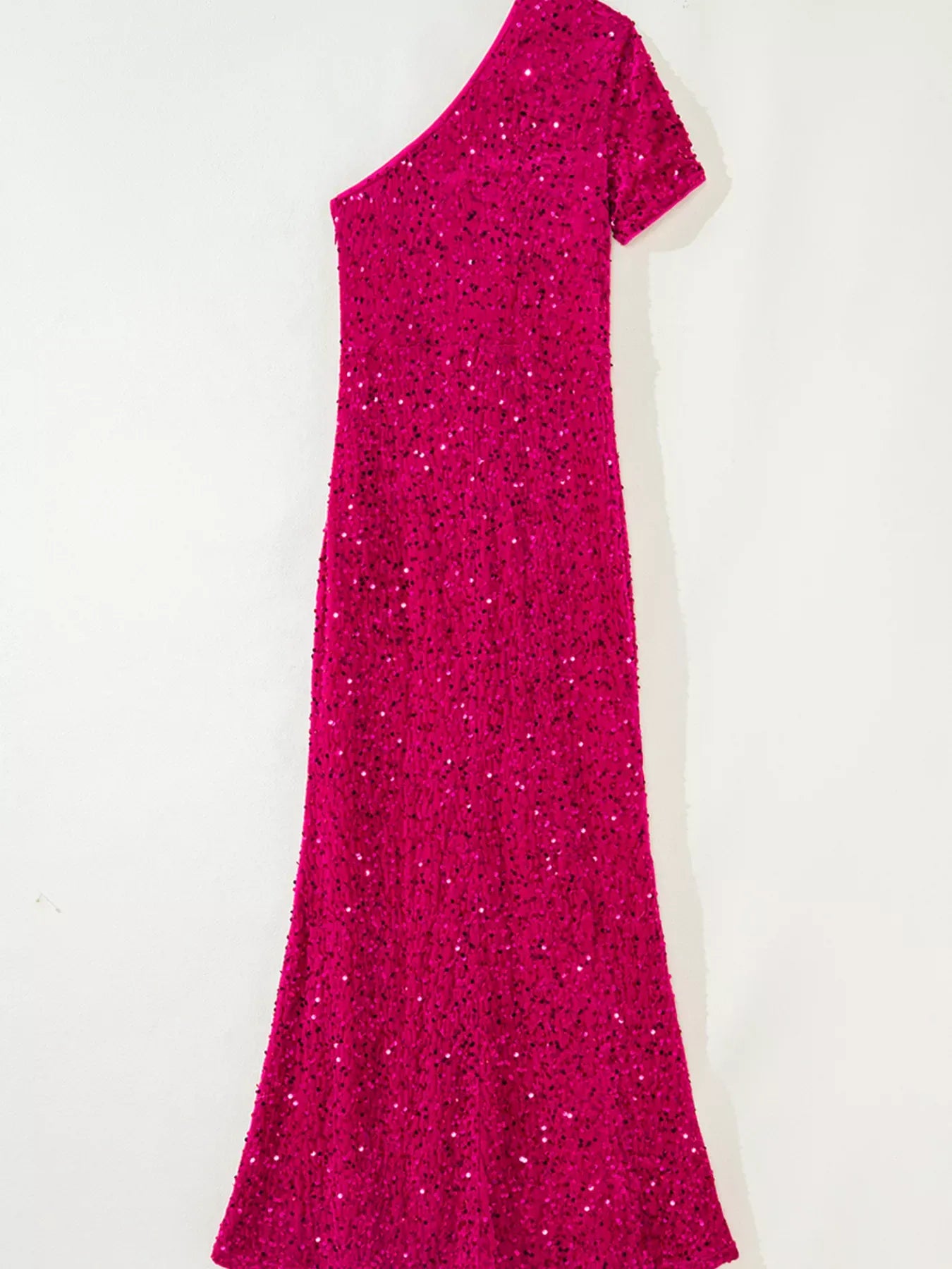 Fashorio Sequin One-Shoulder Dress with High Slit