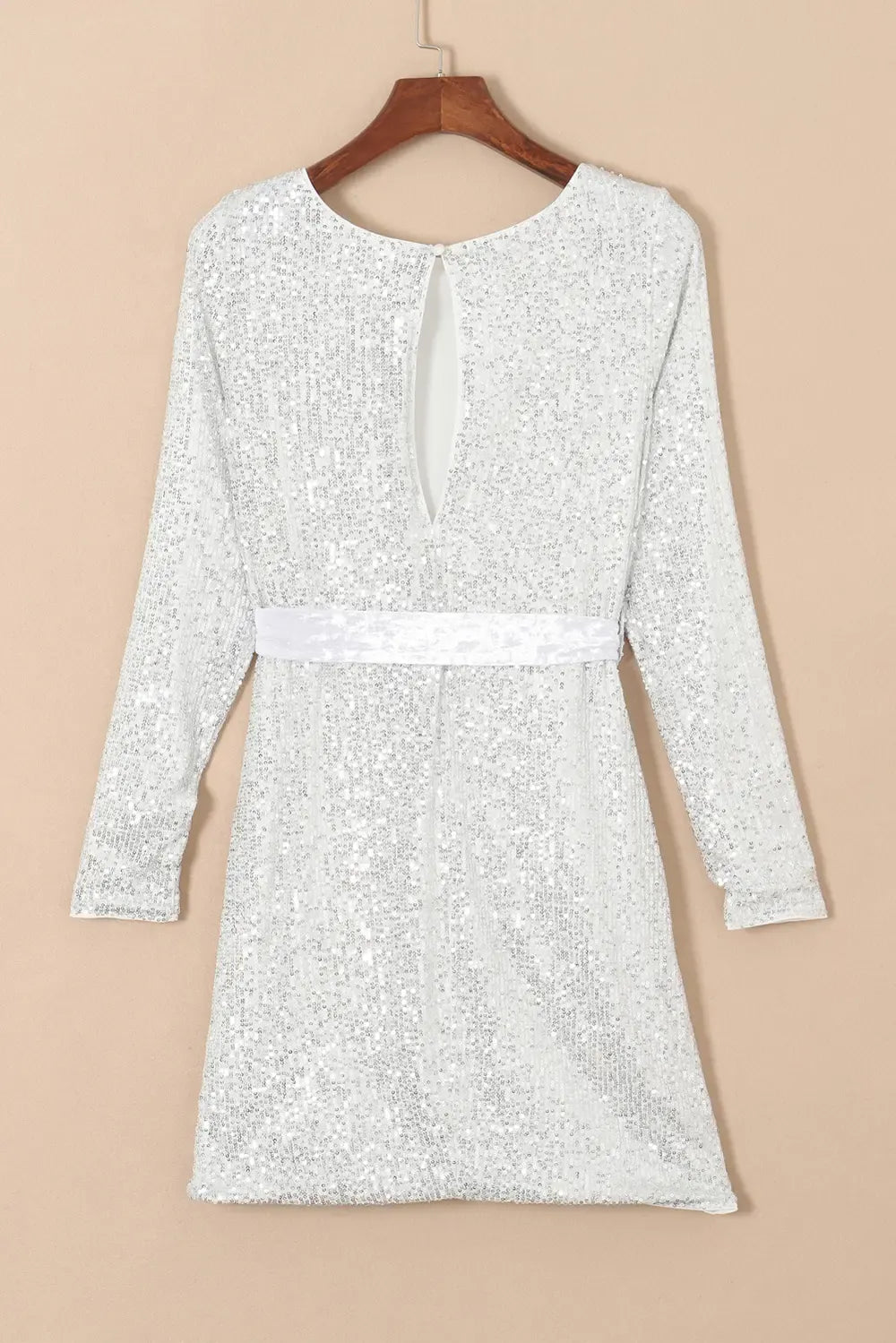 Fashorio Sequin Tie Front T-Shirt Dress