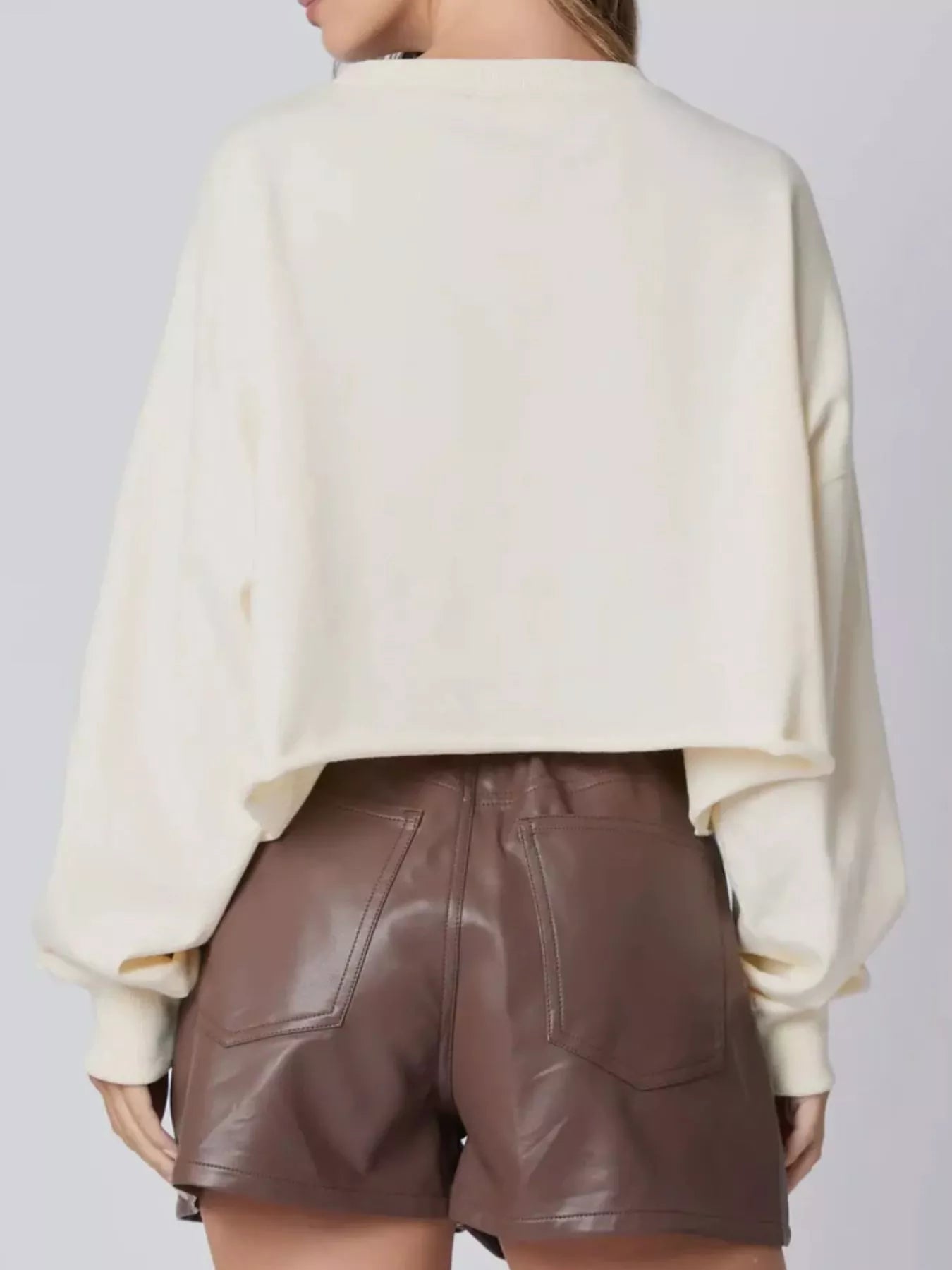 Fashorio Sequined Pumpkin Halloween Crop Sweatshirt