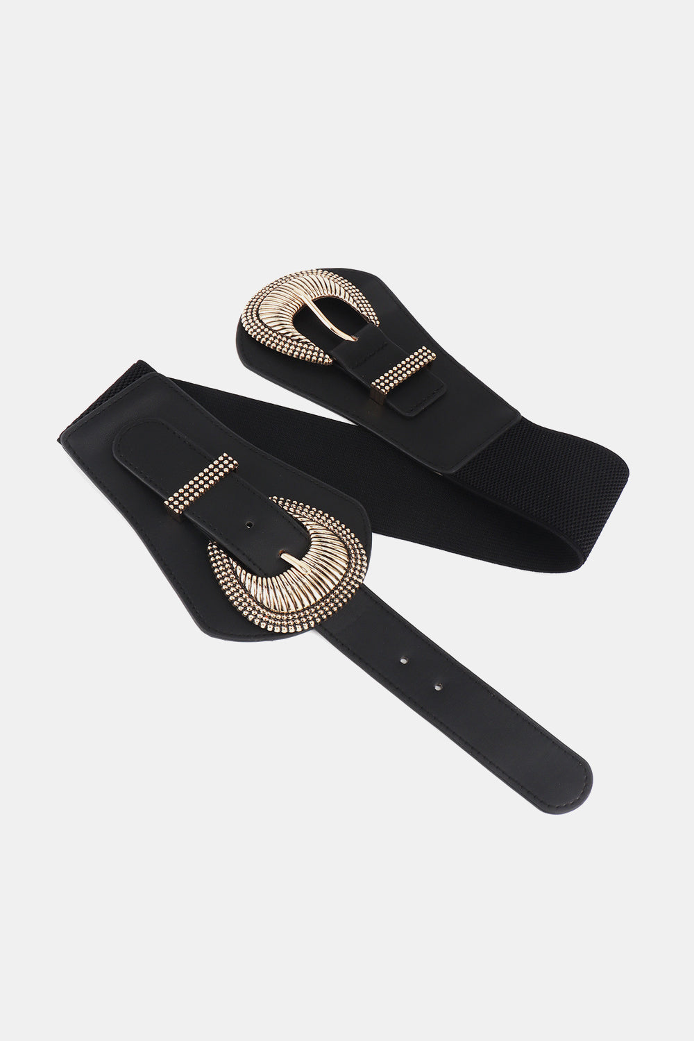 Fashorio Shell Double Buckle Elastic Wide Belt