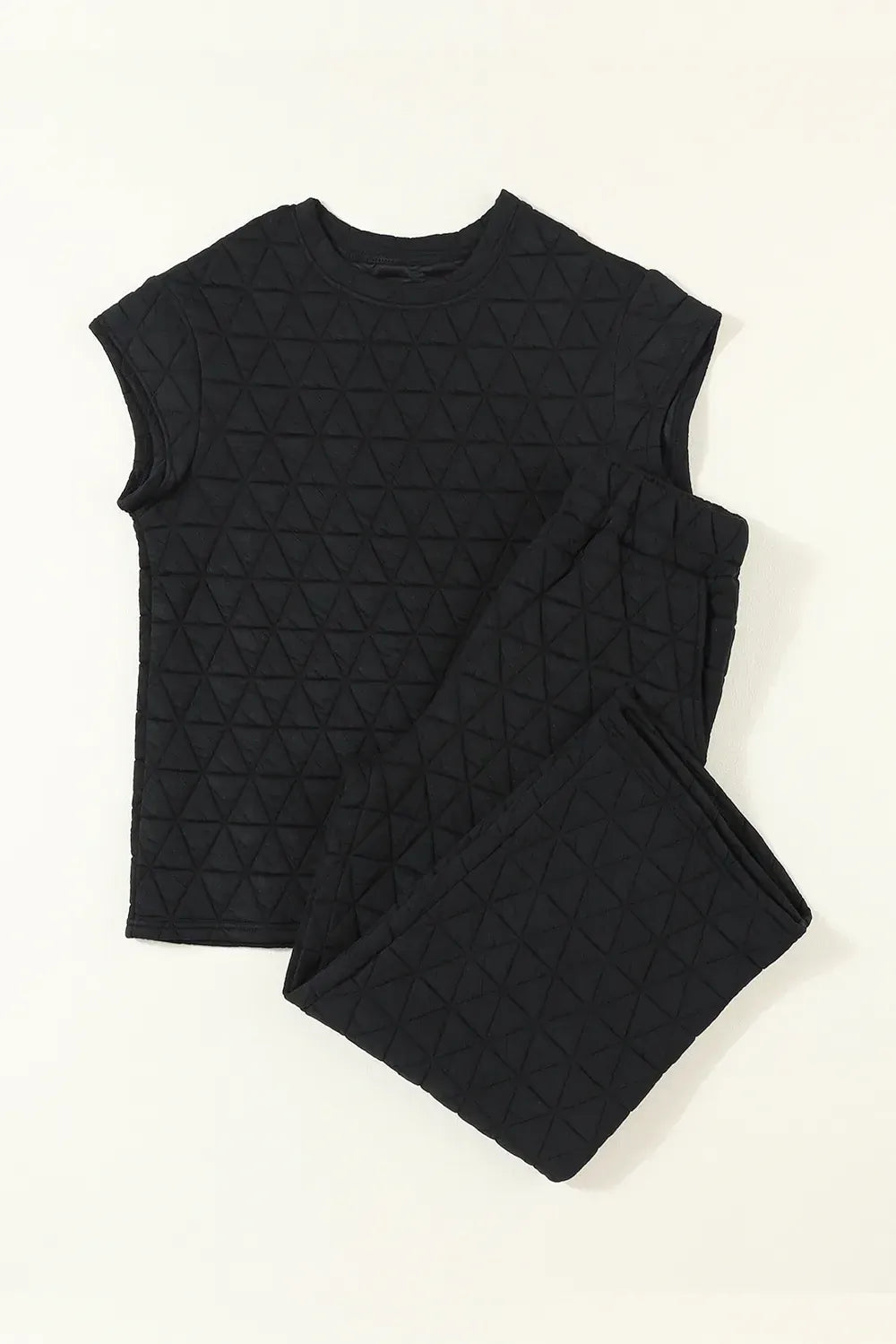 Fashorio Short Sleeve Top and Pocketed Pants Lounge Set