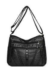 Fashorio Shoulder Bags Black / One Size Adjustable Strap PU Leather Shoulder Bag