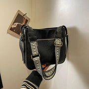 Fashorio Shoulder Bags Black / onesize PU Leather Adjustable Strap Shoulder Bag