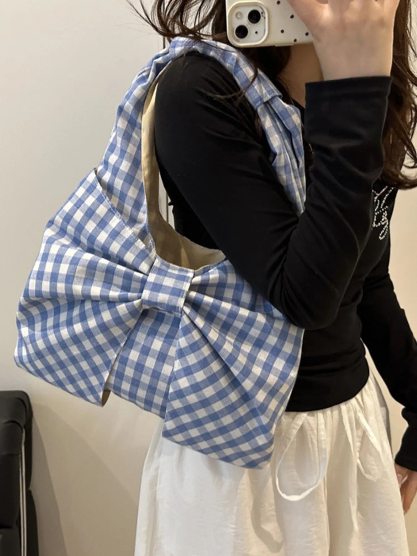Fashorio Shoulder Bags Blue / One Size Ruched Bow Shoulder Bag