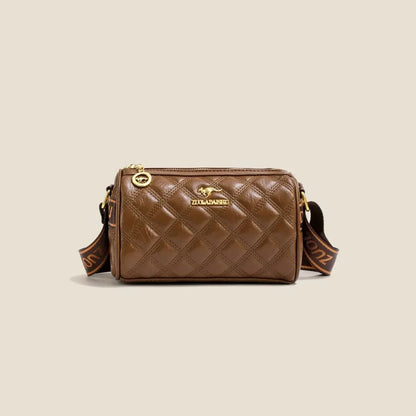 Adjustable Strap PU Leather Shoulder Bag Brown One Size - Fashorio