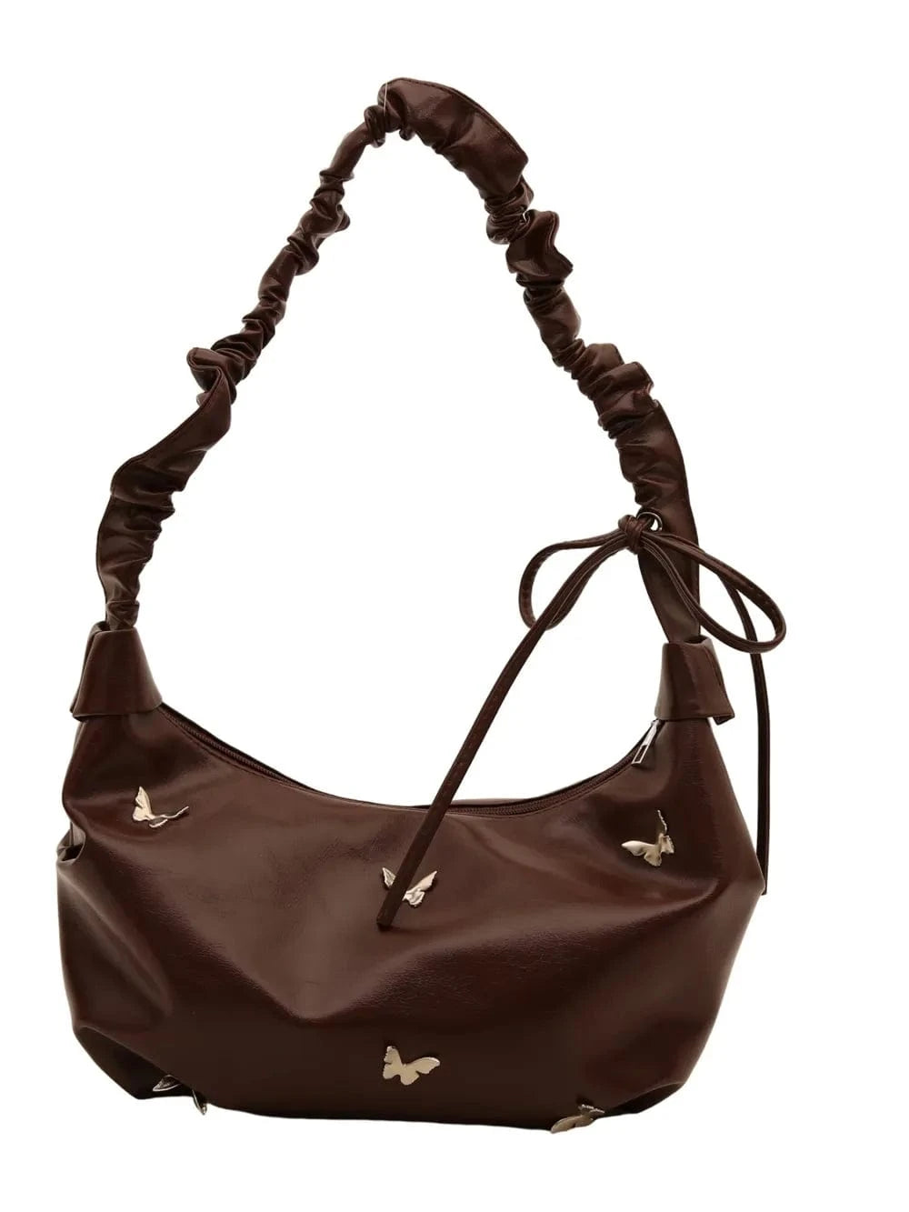 Fashorio Shoulder Bags Butterfly Ruched Strap Shoulder Bag