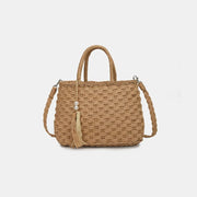 Fashorio Shoulder Bags Camel / One Size Braided Strap Paper Weave Shoulder Bag