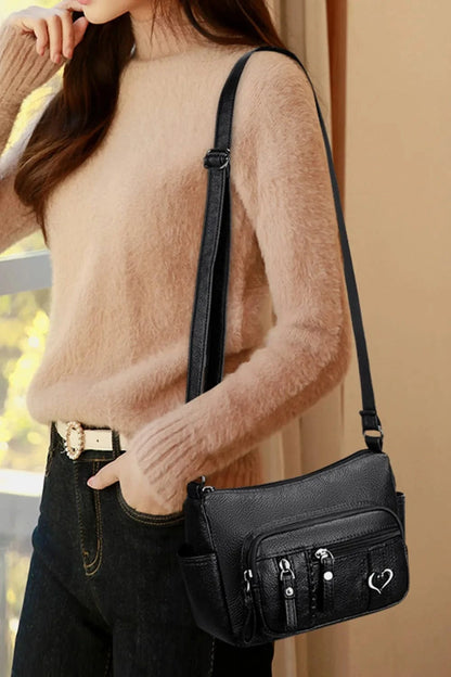 PU Leather Adjustable Strap Shoulder Bag - Fashorio