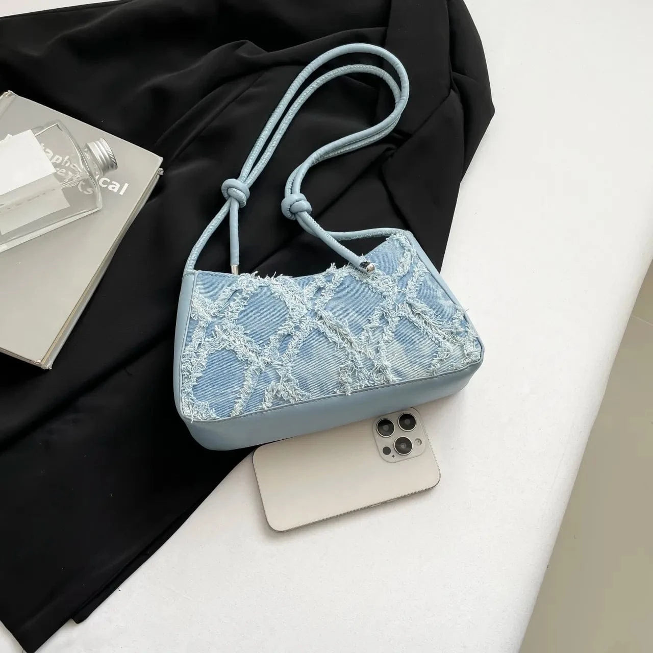 Fashorio Shoulder Bags Raw Hem Shoulder Bag