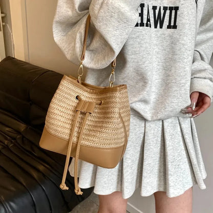 Straw Braided Shoulder Bag - Fashorio