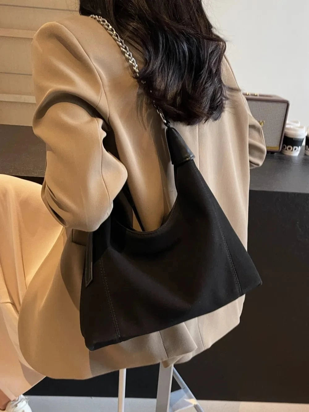 Fashorio Shoulder Bags Suede Adjustable Strap Shoulder Bag