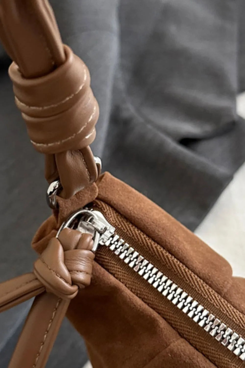 Fashorio Shoulder Bags Suede Croissant Shape Shoulder Bag