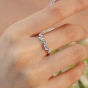 Fashorio Silver / 6 Star Inlaid Zircon Ring