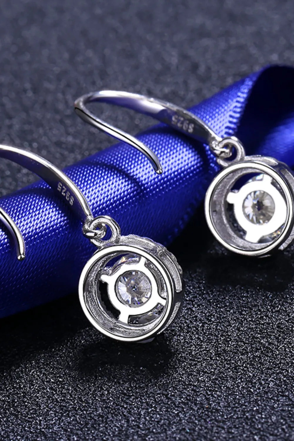 Fashorio Silver / One Size 1 Carat Moissanite 925 Sterling Silver Drop Earrings