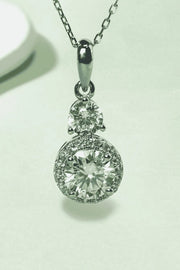 Fashorio Silver / One Size 1 Carat Moissanite 925 Sterling Silver Pendant Necklace