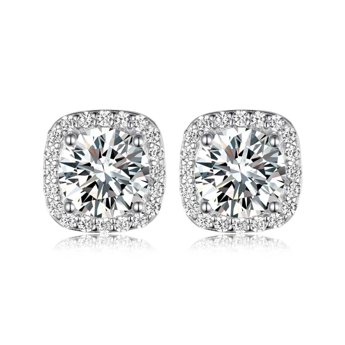 Fashorio Silver / One Size 2.4 Carat Moissanite Stud Earrings